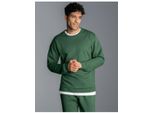 Sweatshirt Trigema "Trigema Sweatshirt Aus Biobaumwolle", Herren, Gr. L, GrüN (Efeu), Single Jersey, 75% Baumwolle (Biobaumwolle Kba), 25% Baumwolle (Recycelt), Basic, Lang, Rundhals, Sweatshirts Sweatshirt