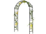 Arco Di Rose Costway, Arco Da Giardino Per Piante Rampicanti, Traliccio Per Rose Con 4 Picchetti A Terra, Traliccio Ausiliario Per Piante Rampicanti Costway, Arco Per Piante Rampicanti In Metallo 143X40X234Cm