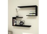 Mensola Da Parete ÅRslev Set Di 2 Mensole Da Parete Per Soggiorno Camera Da Letto Cucina 27 X 60 X 20 Cm Mensola Galleggiante Nera