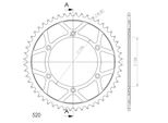 Pignone Supersprox In Acciaio 520 - 53T (Nero) RFE-1512:53-BLK|ID 136,0 Lk 156,0 6 Fori