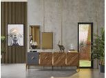 Credenza Soggiorno+2X Specchio Legno Marrone Jvmoebel