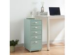 Piedistallo Mobile 'KöKar' Con 5 Cassetti In Acciaio 69 X 28 X 41 Cm Verde Menta