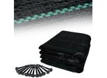 Yuenfong Vello Antierba In Tessuto Da Giardino, Vello Antierba Permeabile All'acqua 100G/M², Anti-Uv Con Punte Per La Stabilità Del Terreno, Nero, 2×5M