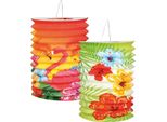 Lanterna Hawaii Decorazione Per Feste 2 Pezzi Colorati 16Cm - Taglia Unica
