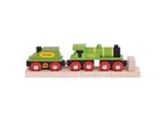 Bigjigs Rail Locomotiva Verde Con Tender + 3 Binari