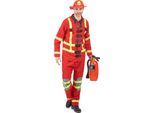 Costume Da Pompiere Da Uomo Rosso-Giallo-Nero - Taglia Unica (42)