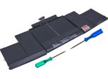 Batteria T6 Power Per Apple Macbook Pro 15" Retina A1398 Late 2013, Li-Poly, 11,26 V, 8440 Mah (95 Wh), Nero"