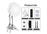 Set Di Illuminazione Softbox Per Fotografia, Softbox Da 70 Cm, Treppiede Regolabile Da 2M, Softbox Da 70 Cm