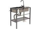 Lavello Da Cucina Freestanding In Acciaio Inox, Grande Capacità, Facile Installazione, Nero