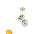 LED Hängelampe Gold, 3 Glas Kugeln, 20 - 25 - 30 cm
