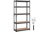 Scaffalatura Vevor 907,2 Kg Di Portata Totale 181,4 Kg Per Ripiano Scaffalatura Per Cantine Spcc Acciaio Al Carbonio + Pannelli Mdf Scaffalatura A Innesto 75X30X152 Cm Scaffalatura Per Officina Scaffalatura Per Carichi Pesanti Scaffalatura Per Cantine Scaffale Regolabile