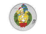 Moneta D'argento Da 1 Oz Simpsons Auguri Di Natale In Blister A Colori 2022 Argento 999 Da Collezione