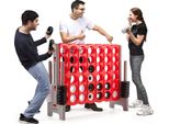 Costway Gioco Delle Quattro Partite, Set Di Tabelloni Per Le Partite A Quattro, Gioco A Quattro In Fila Con 42 Anelli Giganti E Cursore Per Il Riavvio Rapido Per Bambini E Adulti (Grigio)