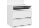 Homcom Set Di 2 Comodini Con 2 Cassetti, Tavolino, Comodino Con Ripiano, Cassettiera Per Camera Da Letto, Soggiorno, Circa 40 X 32 X 50 Cm, Bianco