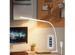 Zmh Lampada Da Tavolo Led Lampada Da Tavolo Dimmerabile Bianca A Collo D'oca 5W Lampada Da Lavoro Lampada Da Ufficio Da Tavolo Lampada Da Giorno Lampada Da Ufficio A Morsetto Con Funzione Di Ricarica