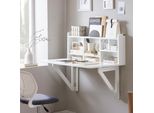 Sobuy Tavolo Pieghevole A Parete Con Ripiano Integrato Armadio A Muro Tavolo Da Cucina Tavolo Da Pranzo Bianco Wht Circa 90X78X60Cm FWT07-II-W