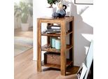 Finebuy Mensola In Piedi In Legno Massiccio Sheesham 80 Cm Mensola Da Soggiorno Con 3 Ripiani Design Stile Country Tavolino
