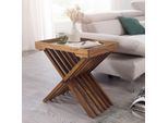 Finebuy Tavolino In Legno Massiccio Design Tavolo Pieghevole Vassoio Di Servizio E Telaio Tavolo Pieghevole Stile Country Tavolino In Vero Legno Prodotto Naturale