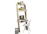 Sobuy® Libreria Con Scrivania, Scaffale Verticale, Scaffale A Muro, Con Ripiani, FRG111-WN