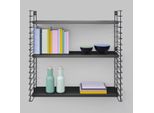 Metaltex Tomado Libreria Con 3 Ripiani In Metallo 70X21X68 Cm 377603080 Nero