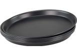 5 Pezzi Vassoio Per Pizza Rotondo In Metallo Blu Ø 30 Cm Qualità Professionale Pesante