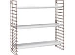 Metaltex 377605325 Libreria Tomado Con 3 Ripiani Bianchi E Guide Laterali In Bronzo / Scaffale Pensile / Sistema Di Scaffalatura Tomado