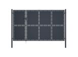 The Living Store Cancello Da Giardino In Acciaio 350 X 150 Cm Antracite