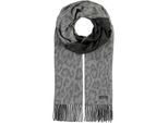 Fraas Sciarpa Scarf With Fringes Black Grigio Multicolore
