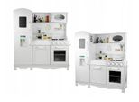 Cucina In Legno Coil, Cucina Con Accessori, Frigorifero, Forno, Microonde, Accessori Da Cucina, Cucina Per Bambini, A Partire Da 3 Anni, Bianco
