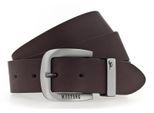 Mustang Pelle Cintura Leather Belt W125 Darkbrown Marrone Scuro