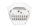 Box Roba 'Adam & Owl', Box Sicuro A 6 Angoli Con Inserto Protettivo E Rotelle, Legno Bianco