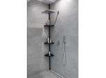 Scaffale Da Bagno Scaffale Telescopico 3 Ripiani Nero Lunghezza 70-250 Cm Scaffale Angolare Scaffale Per Doccia Scaffale Per Doccia