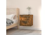 The Living Store Comodino A Parete In Rovere Fumé 50X36X47 Cm