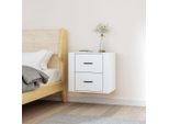 The Living Store Comodino Da Parete Bianco 50X36X47 Cm