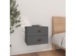 The Living Store Comodino A Parete Grigio 50X36X40 Cm