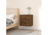 The Living Store Comodino A Parete Effetto Rovere Marrone 50X36X47 Cm