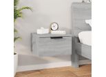 The Living Store Comodino A Parete Grey Sonoma 34X30X20 Cm
