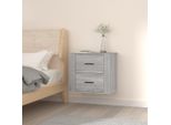 The Living Store Comodino A Parete Grey Sonoma 50X36X47 Cm