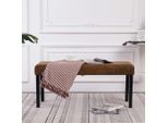 The Living Store Panca 106 Cm Look Scamosciato Marrone