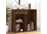 The Living Store Armadio Per Cosmetici Effetto Rovere Marrone 80X40X75 Cm Materiale In Legno