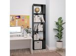 The Living Store Libreria/Divisorio Nero 45X24X159 Cm Materiale In Legno