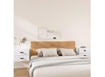 The Living Store Comodini Da Parete 2 Pz. Bianco 50X36X40 Cm