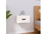 The Living Store Comodino Da Parete Bianco 40X29,5X22 Cm
