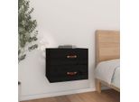 The Living Store Comodino Da Parete Nero 50X36X40 Cm