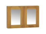 The Living Store Mobile A Specchio 60X10X40 Cm In Legno Massiccio Teak