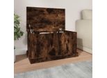 The Living Store Cassapanca In Rovere Fumé 70X40X38 Cm Materiale In Legno