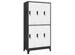 The Living Store Armadietto Antracite E Bianco 90X45X180 Cm In Acciaio