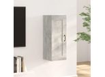 The Living Store Armadio A Muro Grigio Cemento 35X34X90 Cm Materiale Legno