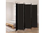 Vidaxl 6 Pezzi Schermo Nero 300X220 Cm Tessuto - Divisorio - Schermo - Divisorio - Parete Divisoria