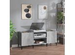 The Living Store Armadio A Pannelli Grigio Cemento 121X38X48 Cm Materiale A Base Di Legno